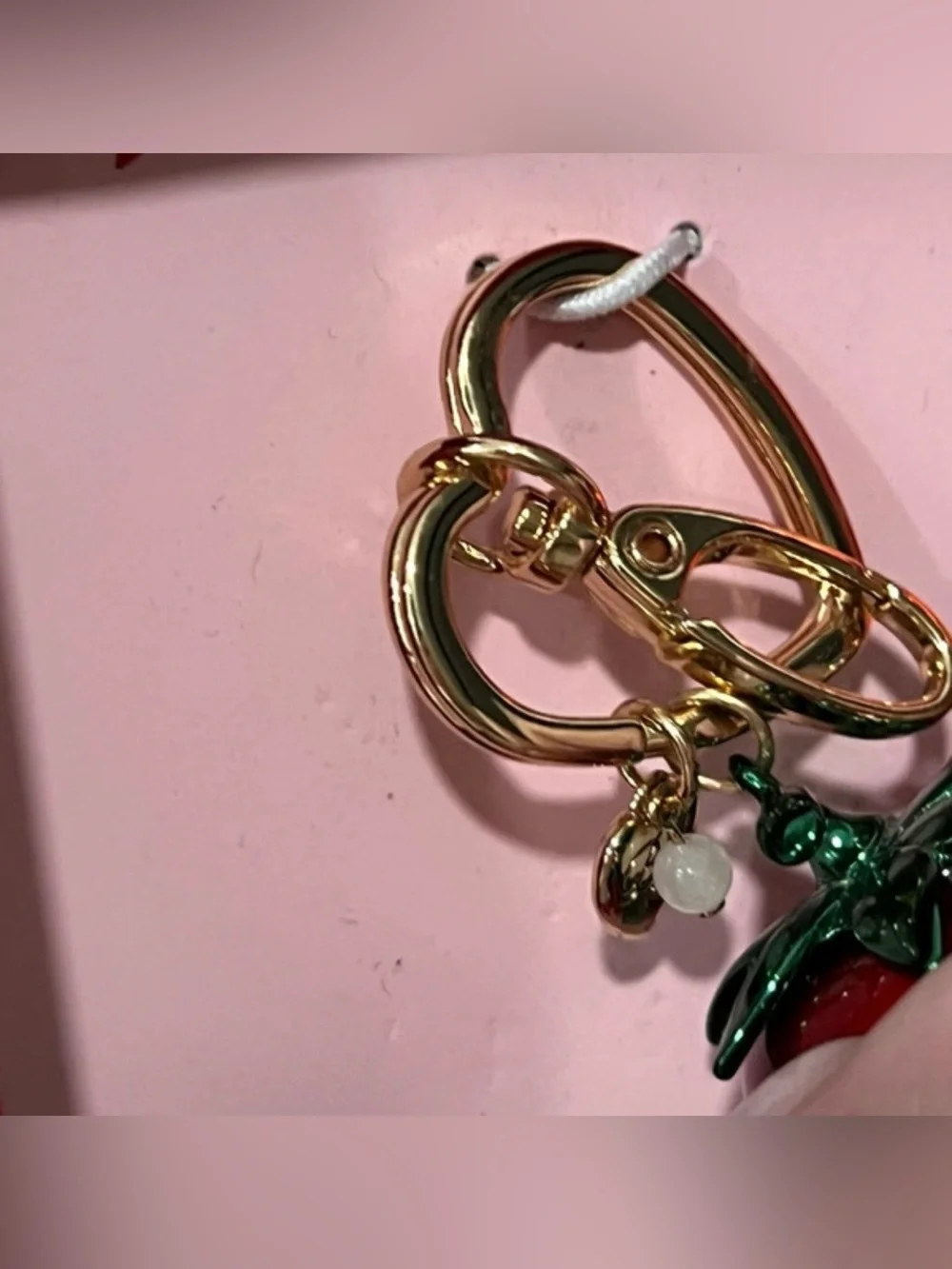 Betsey Johnson chocolate-dipped strawberry bag charm/keychain